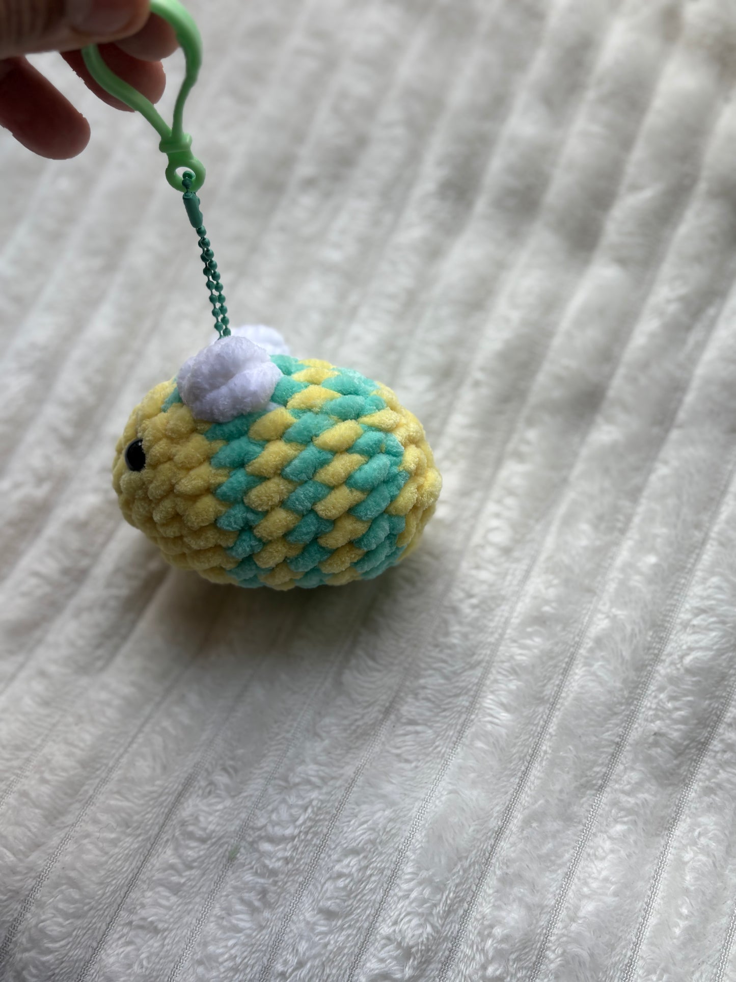 Mini Bee Keychain (yellow & mint)