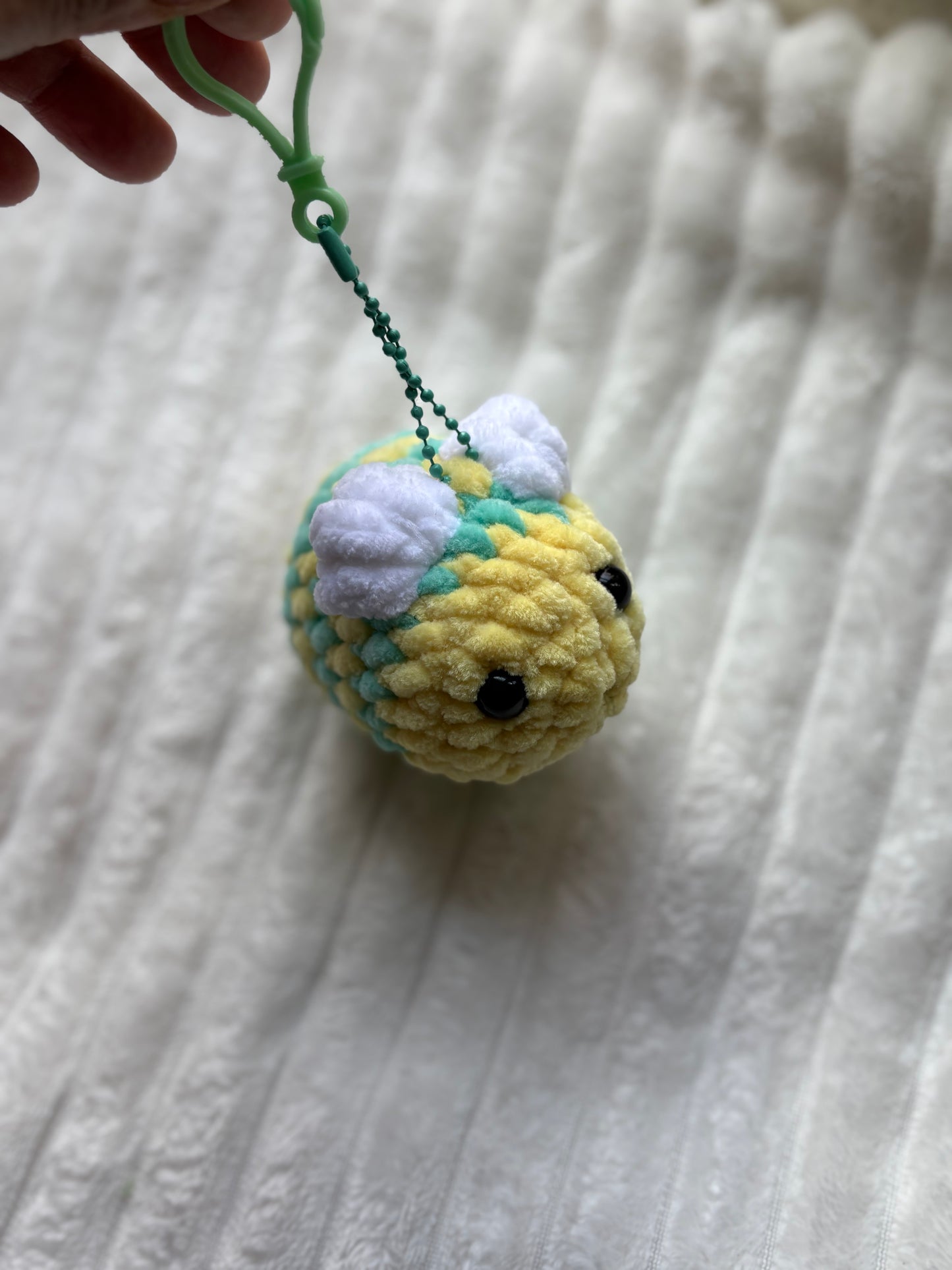 Mini Bee Keychain (yellow & mint)
