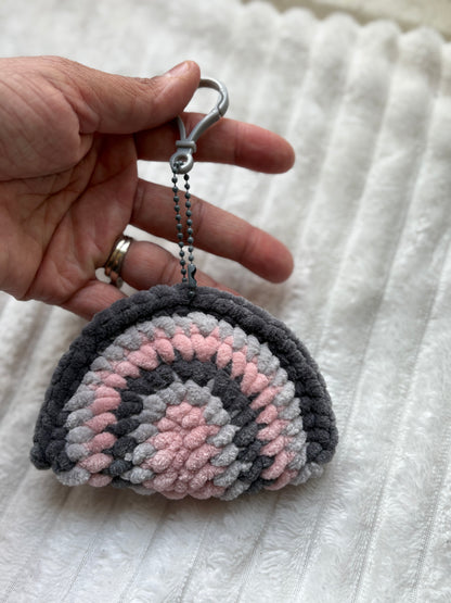 Rainbow Keychain (pink & gray)