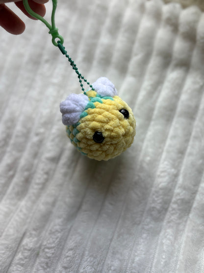 Mini Bee Keychain (yellow & mint)