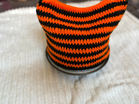 Cat Ear Beanie (Orange & Black)