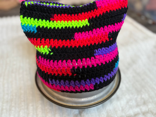 Black Neon Cat Ear Beanie