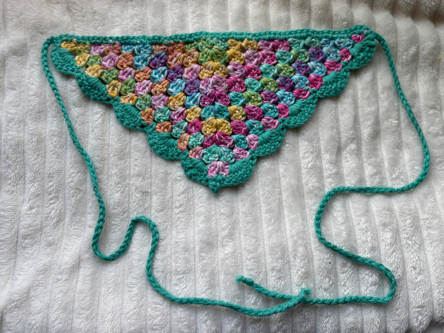Hair Bandana (Brights w/ teal boarder)