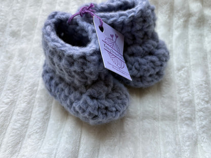 Baby Booties (0-3 months) (Juniper)